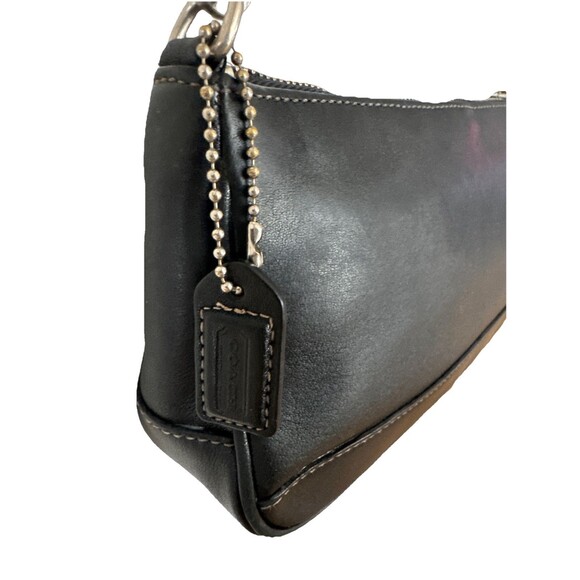Vintage Coach Hampton Demi Baguette Black Leather Shoulder Bag Wristlet 7785 - Picture 5 of 11
